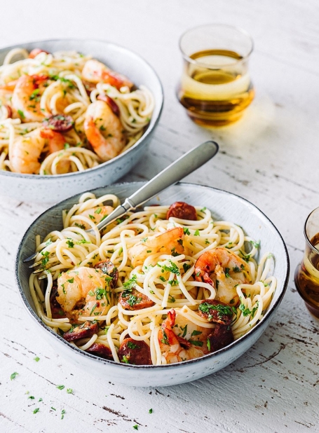 LEMON &amp; CHILLI PRAWN SPAGHETTI WITH CHORIZO