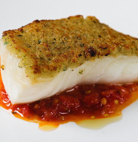 Herb Crusted Toothfish with Roasted Tomato Sauce | Port Fresh Seafoods